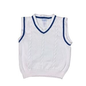 Vive La Fete Boys White Cable Knit Sweater Vest